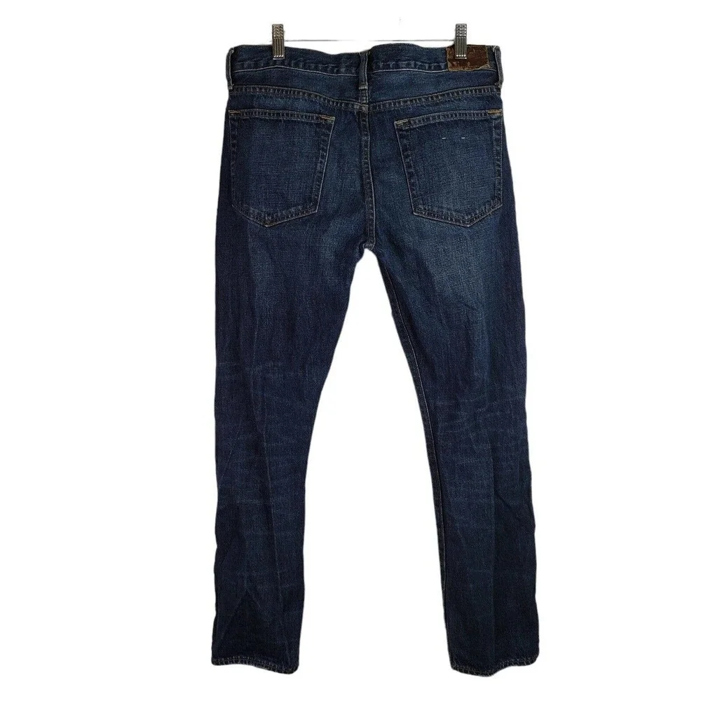 J Crew 770 Kaihara Denim Jeans Mens Size 30X30 Slim Straight Leg Dark Blue Wash